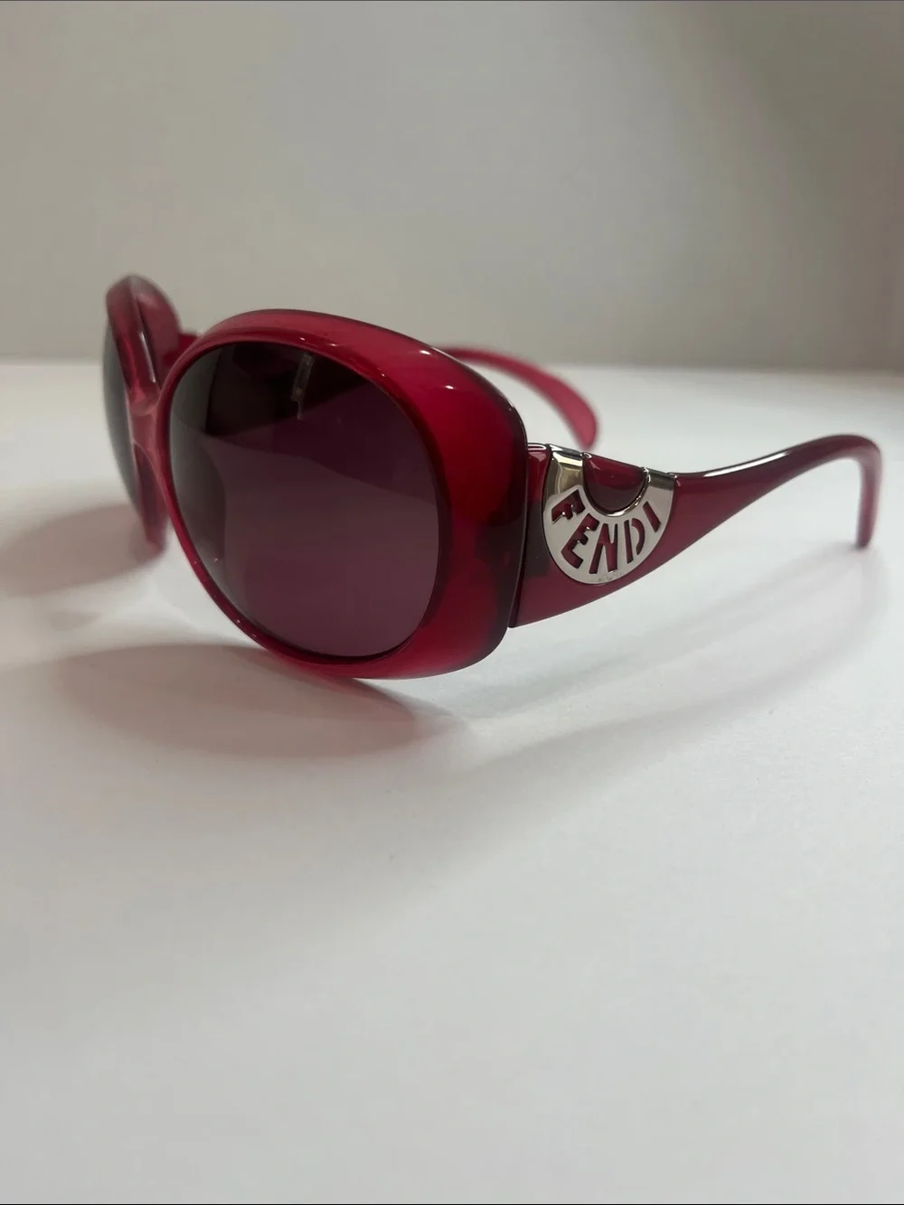 Fendi Red Oversized Oval Women's Sunglasses